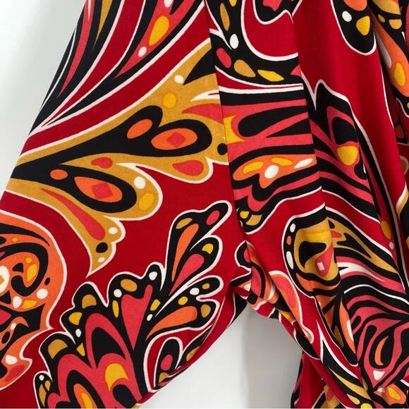 Bob Mackie Top Faux Wrap with Waist Tie Abstract Print Avant Guard Colorful XL - Picture 4 of 8